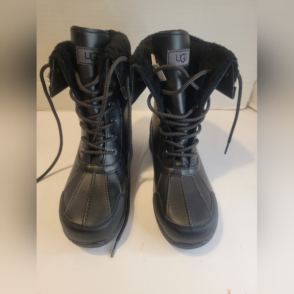 KIDS UGG BUTTE II CWR BLACK SUEDE WATERPROOF DUCK BOOT SZ6 - Picture 4 of 13